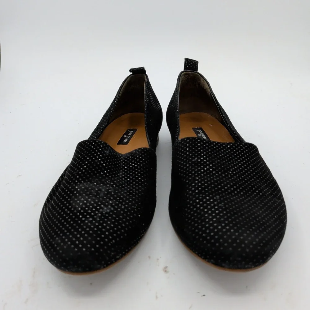 Paul Green Black Dot Suede Loafers Flats UK 3 US 5.5 Made in Austria